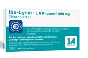 IBU-LYSIN 1A Pharma 400 mg õhukese polümeerikattega tabletid, 20 kapslit