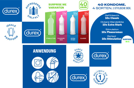 DUREX Üllata mind kondoomide segu karbis, 40 tk