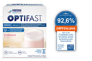 OPTIFAST Joogi maasikapulber, 8X55 g