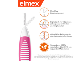 ELMEX Interdentaalharjad ISO suurus 0 0,4 mm roosa, 8 tk
