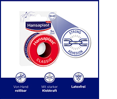 HANSAPLAST Klassiline fikseerimiskips 2,5 cm x 5 m, 1 tk
