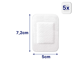 HANSAPLAST Ultra Sensitive Wound Dressing 5x7,2 cm XL, 5 tk