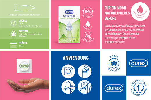 DUREX naturals kondoomid veepõhise libestusainega, 10 tk