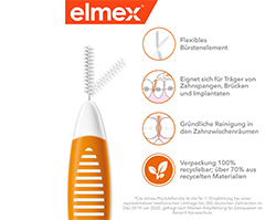ELMEX Interdentaalharjad ISO suurus 1 0,45 mm oranž, 8 tk