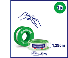 HANSAPLAST Tundlik fikseerimisplaaster 1,25 cm x 5 m, 1 tk