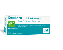 DESLORA-1A Pharma 5 mg õhukese polümeerikattega tabletid, 6 tk