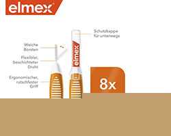 ELMEX Interdentaalharjad ISO suurus 1 0,45 mm oranž, 8 tk