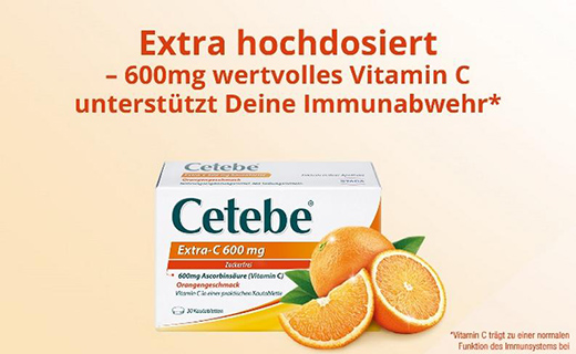 CETEBE Extra-C 600 mg närimistabletid, 120 tk