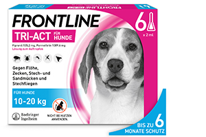 FRONTLINE Tri-Act tilgutuslahus koertele 10-20kg, 6 tk
