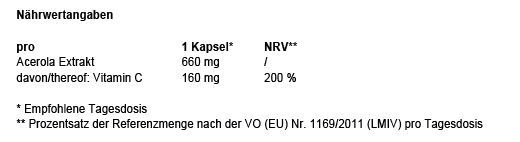 VITAMIN C 160 mg acerola ekstrakti puhtad vegan kapslid, 180 tk