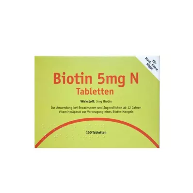 BIOTIN 5 mg N tabletid, 150 tk