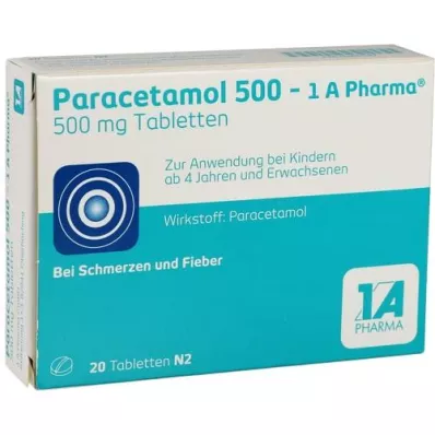 PARACETAMOL 500-1A Pharma tabletid, 20 tk