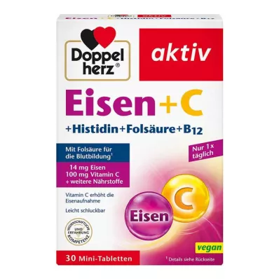 DOPPELHERZ Raud+Vit.C+L-Histidiin tabletid, 30 tk
