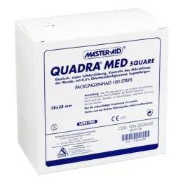 QUADRA MED ruudukujulised 38x38 mm ribad Master Aid, 100 tk