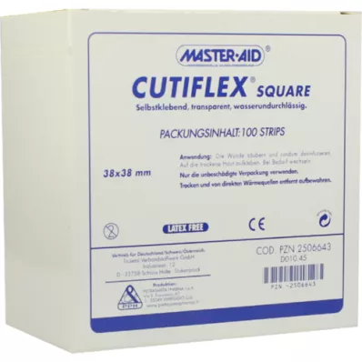 CUTIFLEX Ruudukujuline fooliumplaaster 38x38 mm MasterAid, 100 tk