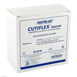 CUTIFLEX Ruudukujuline fooliumplaaster 38x38 mm MasterAid, 100 tk