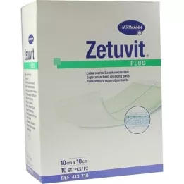 ZETUVIT Plus ekstra tugev imav kompress, steriilne 10x10 cm, 10 tk