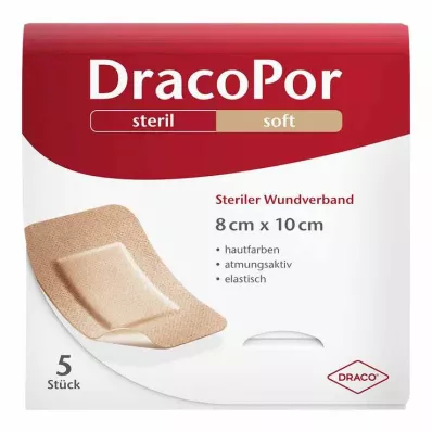 DRACOPOR Haavaside 8x10 cm steriilne nahavärvi, 5 tk
