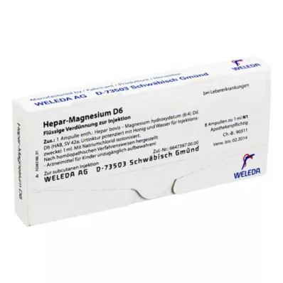 HEPAR MAGNESIUM D 6 ampulli, 8X1 ml