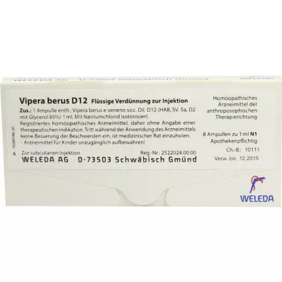 VIPERA BERUS D 12 ampulli, 8X1 ml
