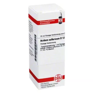 ACIDUM SULFURICUM D 12 Lahjendus, 20 ml ACIDUM SULFURICUM D 12 Lahjendus, 20 ml