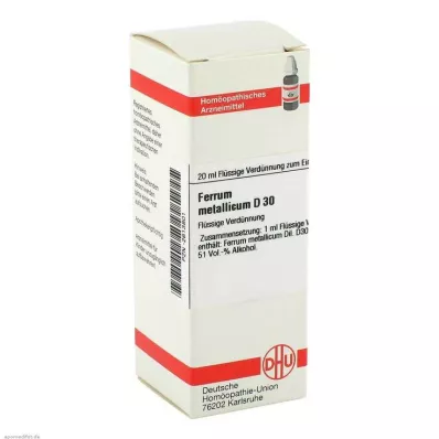 FERRUM METALLICUM D 30 Lahjendus, 20 ml