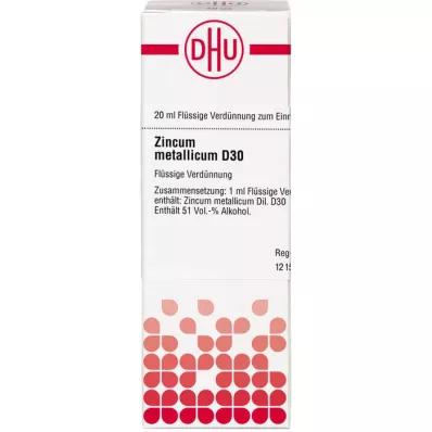 ZINCUM METALLICUM D 30 Lahjendus, 20 ml