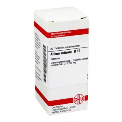 ALLIUM SATIVUM D 12 tabletti, 80 tk