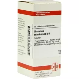 BISMUTUM SUBNITRICUM D 6 tabletti, 80 tk