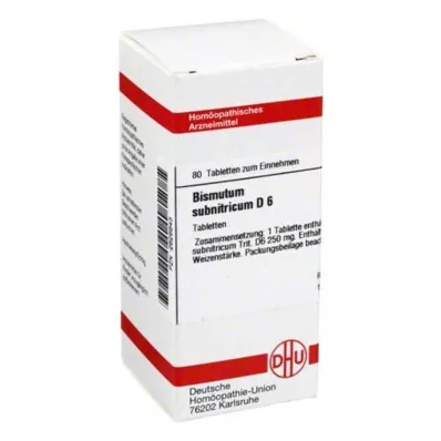 BISMUTUM SUBNITRICUM D 6 tabletti, 80 tk