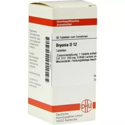 BRYONIA D 12 tabletti, 80 tk