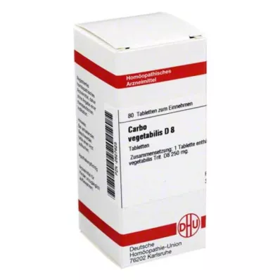CARBO VEGETABILIS D 8 tabletti, 80 tk