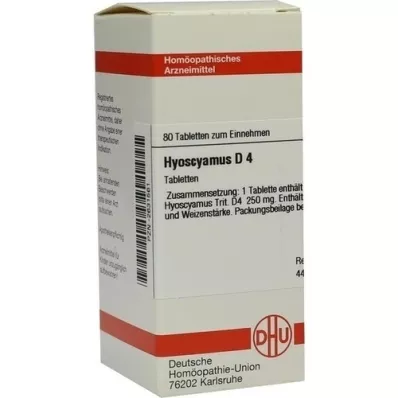 HYOSCYAMUS D 4 tabletti, 80 tk