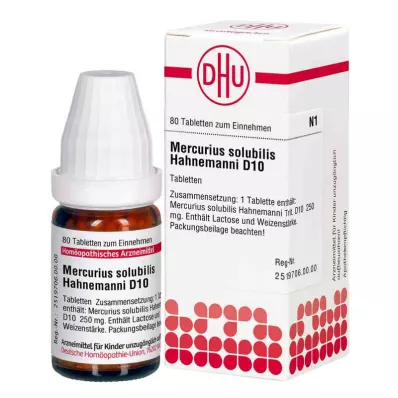 MERCURIUS SOLUBILIS Hahnemanni D 10 tabletti, 80 tk