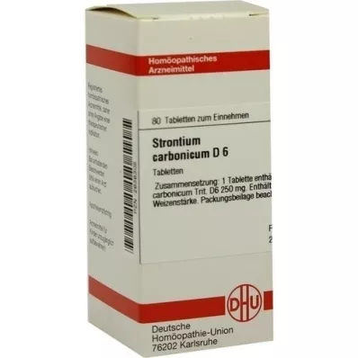 STRONTIUM CARBONICUM D 6 tabletti, 80 tk