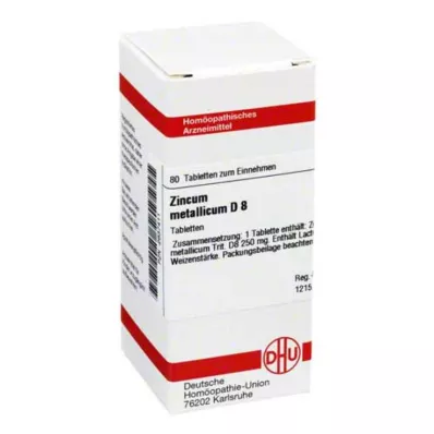 ZINCUM METALLICUM D 8 tabletti, 80 tk
