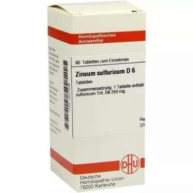 ZINCUM SULFURICUM D 6 tabletti, 80 tk