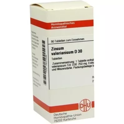 ZINCUM VALERIANICUM D 30 tabletti, 80 tk