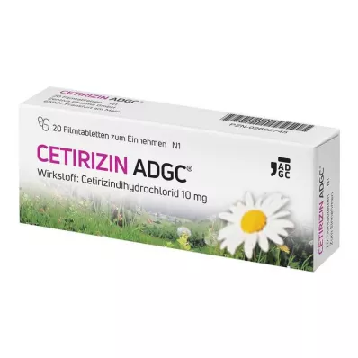 CETIRIZIN ADGC Õhukese polümeerikattega tabletid, 20 tk