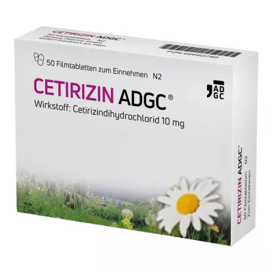 CETIRIZIN ADGC Õhukese polümeerikattega tabletid, 50 tk