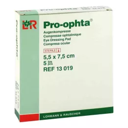 PRO-OPHTA kompressid 5,5x7,5 cm steriilsed üksikud, 5 tk