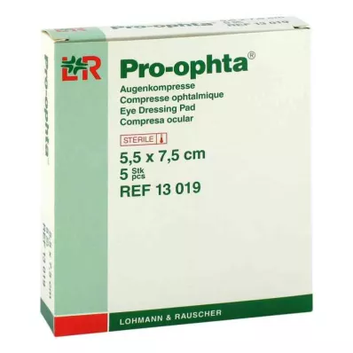 PRO-OPHTA kompressid 5,5x7,5 cm steriilsed üksikud, 5 tk