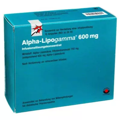 ALPHA-LIPOGAMMA 600 mg infusioonilahuse kontsentraat, 10X24 ml