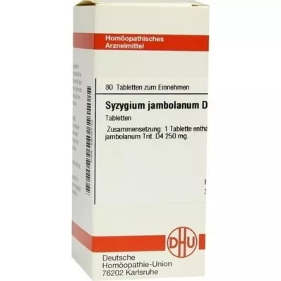 SYZYGIUM JAMBOLANUM D 4 tabletti, 80 tk