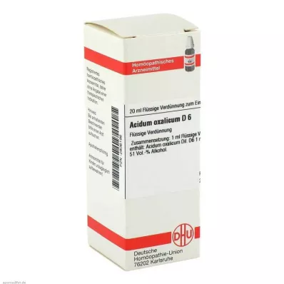 ACIDUM OXALICUM D 6 Lahjendus, 20 ml ACIDUM OXALICUM D 6 Lahjendus, 20 ml