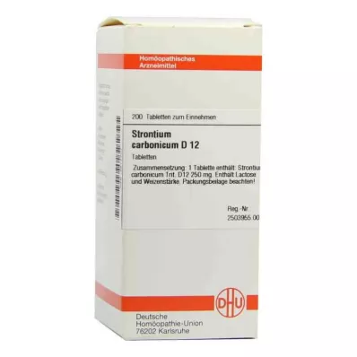 STRONTIUM CARBONICUM D 12 tabletti, 200 tk