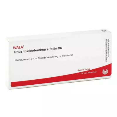 RHUS TOXICODENDRON E foliis D 6 ampulli, 10X1 ml
