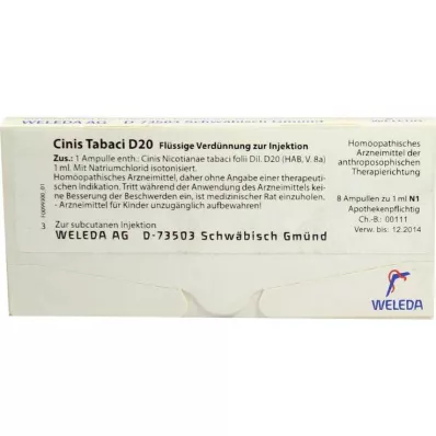 CINIS TABACI D 20 ampulli, 8X1 ml