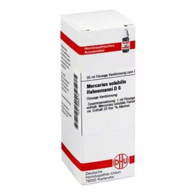 MERCURIUS SOLUBILIS Hahnemanni D 6 lahjendus, 20 ml