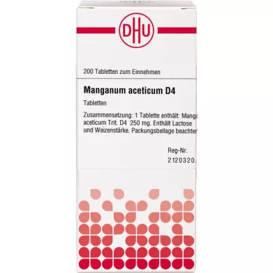 MANGANUM ACETICUM D 4 tabletti, 200 tk